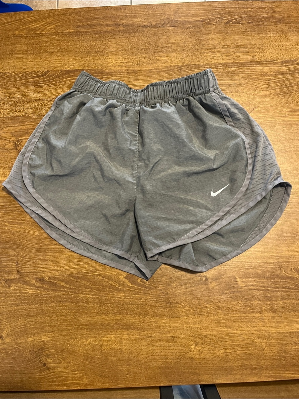 Nike Dri-fit Women's Gray Running Shorts with Reflective Swoosh (Small)